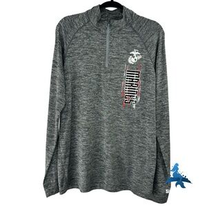 1246 Under Armour HeatGear 1/4 Zip Pullover Marines – Large – Gray Heather